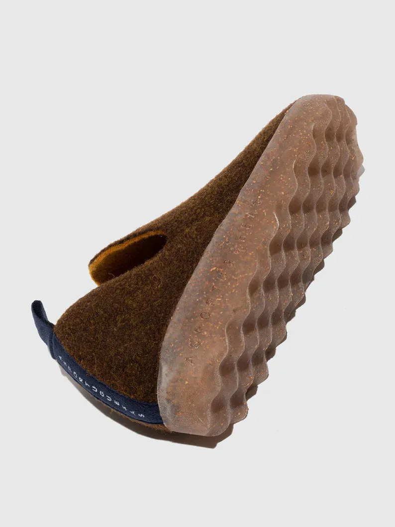 AsPortuguesas Womens City L Elasticated Slip-On Shoes Double/Felt Caramel