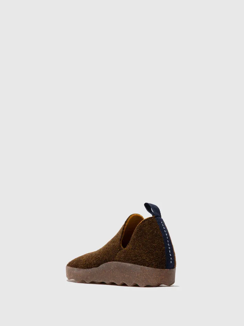 AsPortuguesas Womens City L Elasticated Slip-On Shoes Double/Felt Caramel