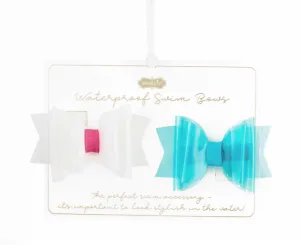 Blue & White Vinyl Bows