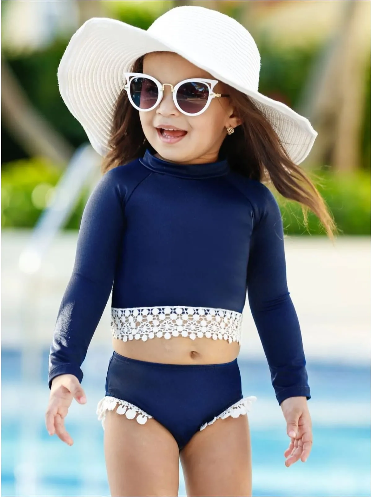 Boho Beach Babe Rash Guard Two Piece Swimsuit
