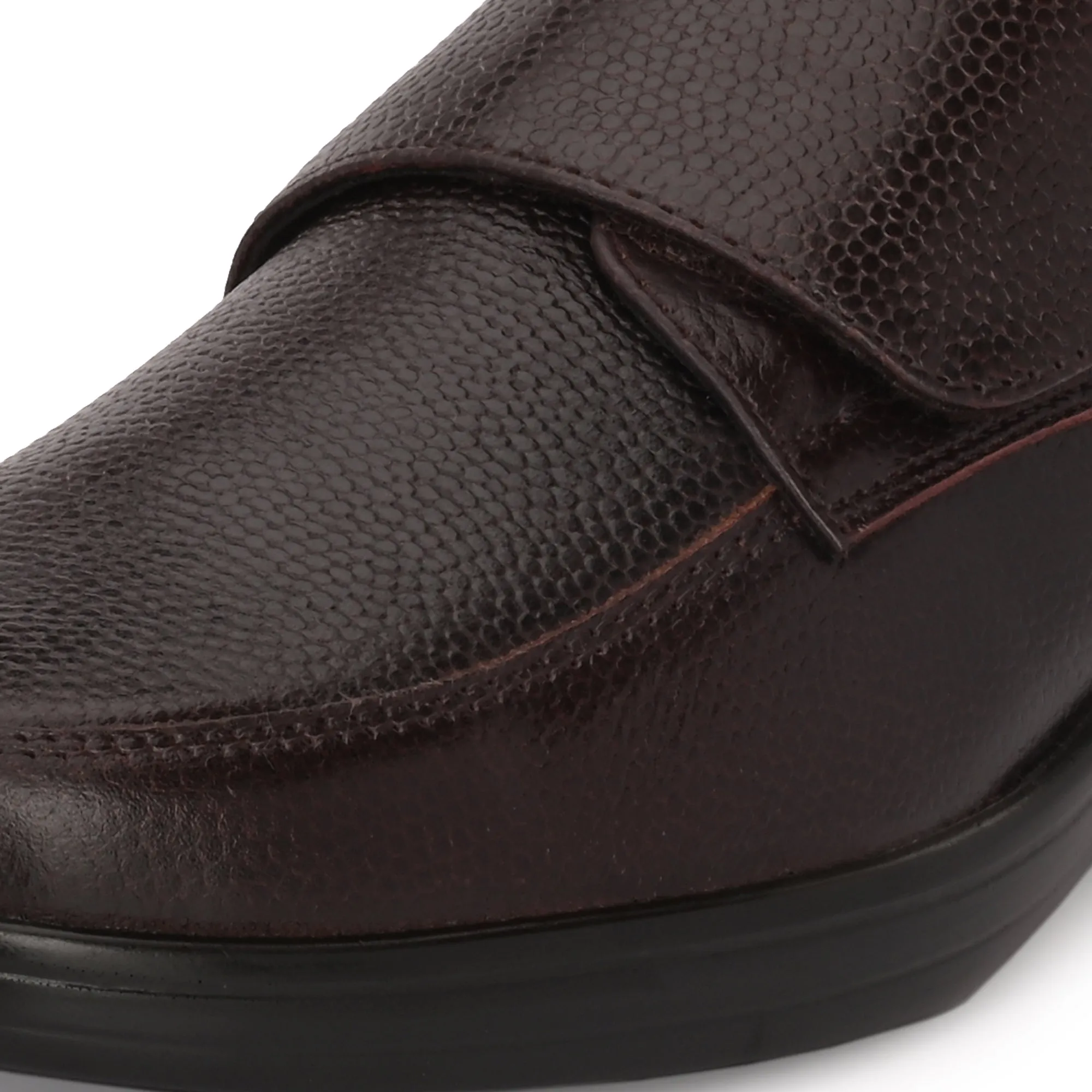 Chic Full Grain Leather Velcro Slip Ons