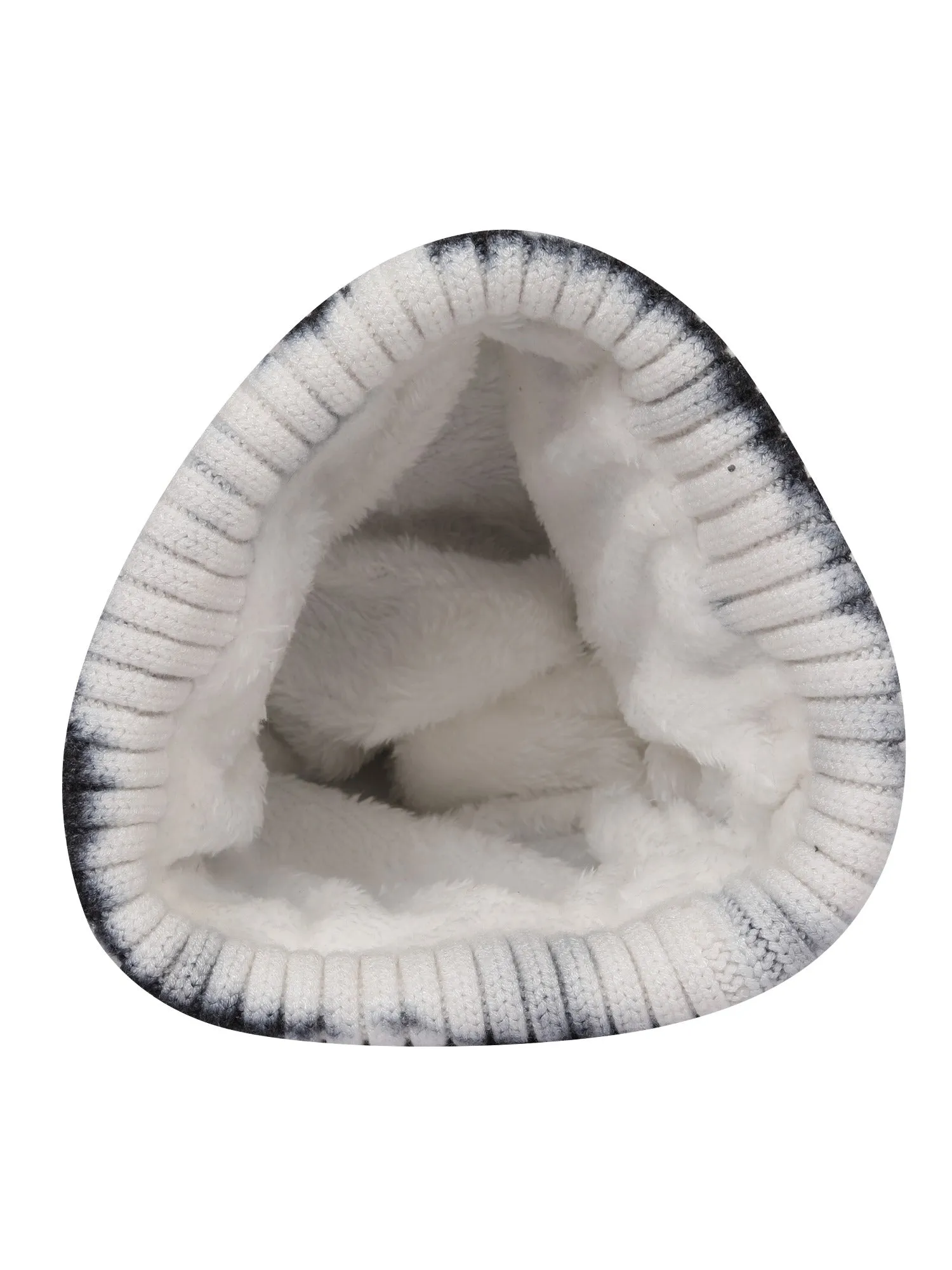 FabSeasons Tie Dye Unisex Acrylic Winter Woolen Skull Caps / Hats / Beanie for Men & Women with faux fur lining