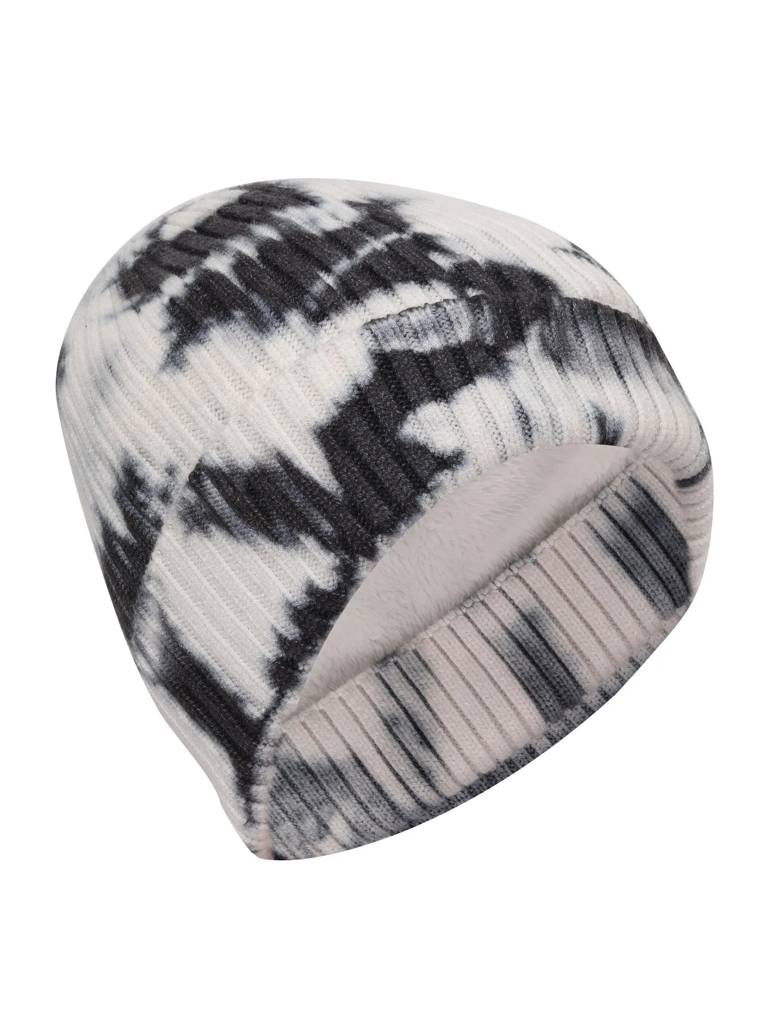 FabSeasons Tie Dye Unisex Acrylic Winter Woolen Skull Caps / Hats / Beanie for Men & Women with faux fur lining