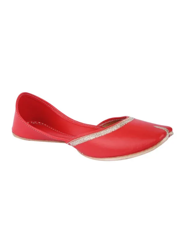 Fashion - Red Leather Casual Juttis