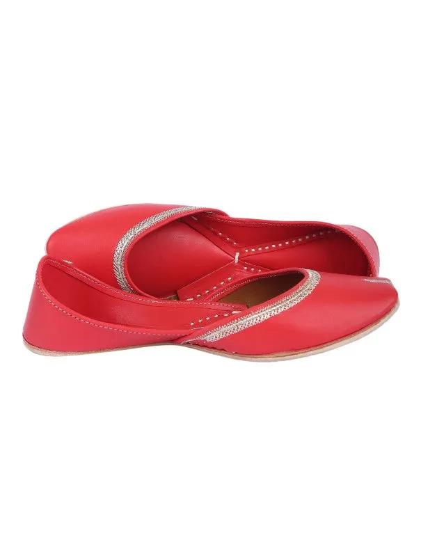 Fashion - Red Leather Casual Juttis