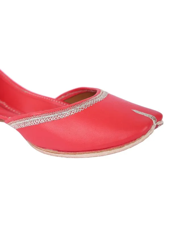 Fashion - Red Leather Casual Juttis