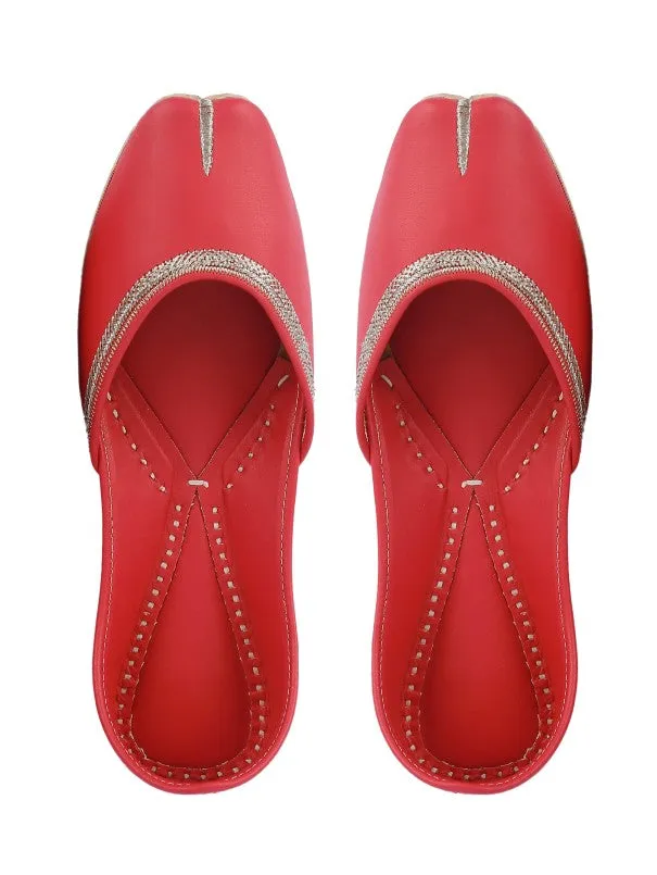 Fashion - Red Leather Casual Juttis