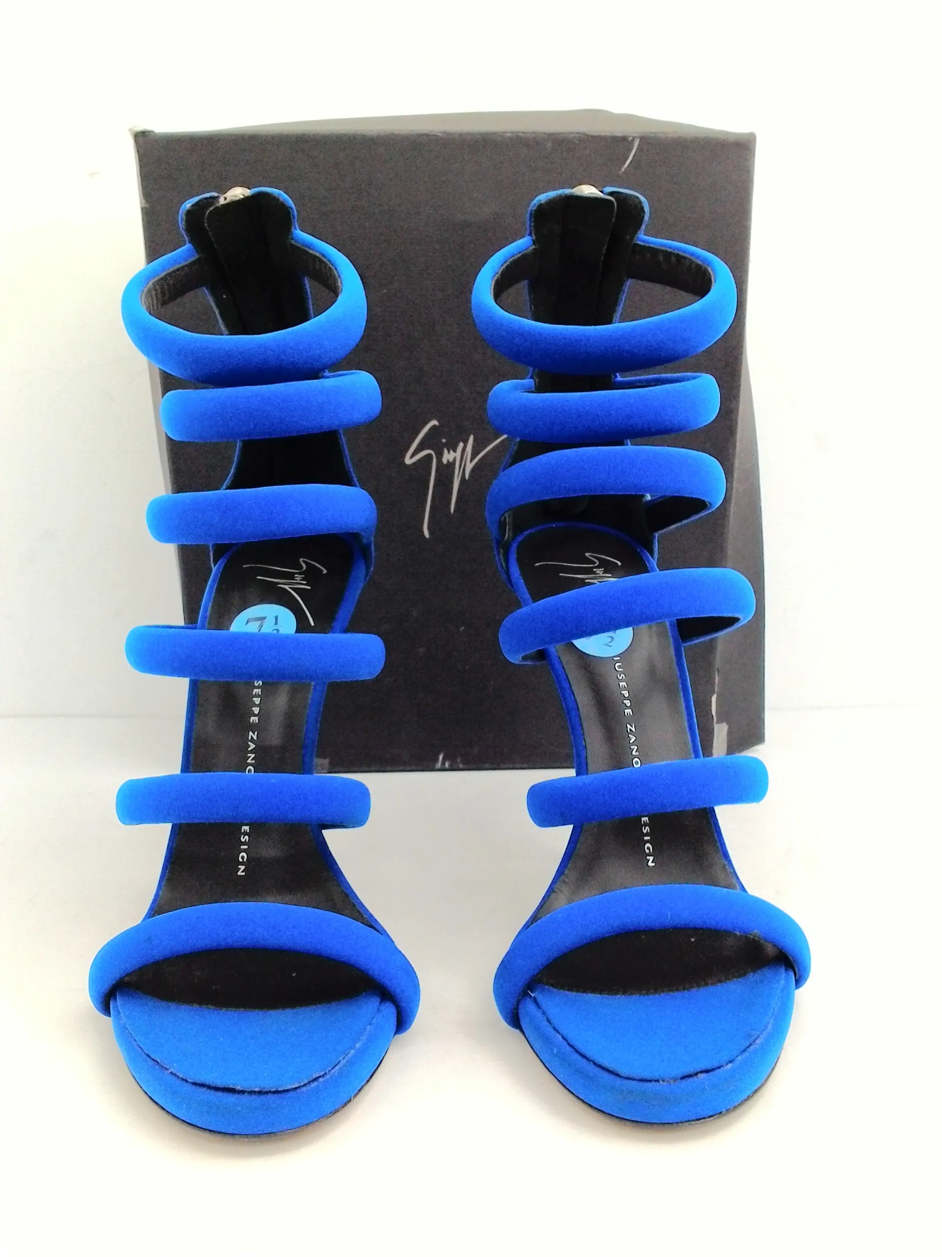 Giuseppe Zanotti Women's Cina Neon Blue Heeled Sandal Size 37.5