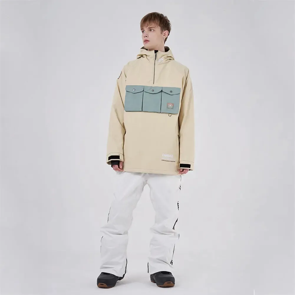 Hotian Waterproof Men Snowboarding Ski Anorak Hoodie Jacket