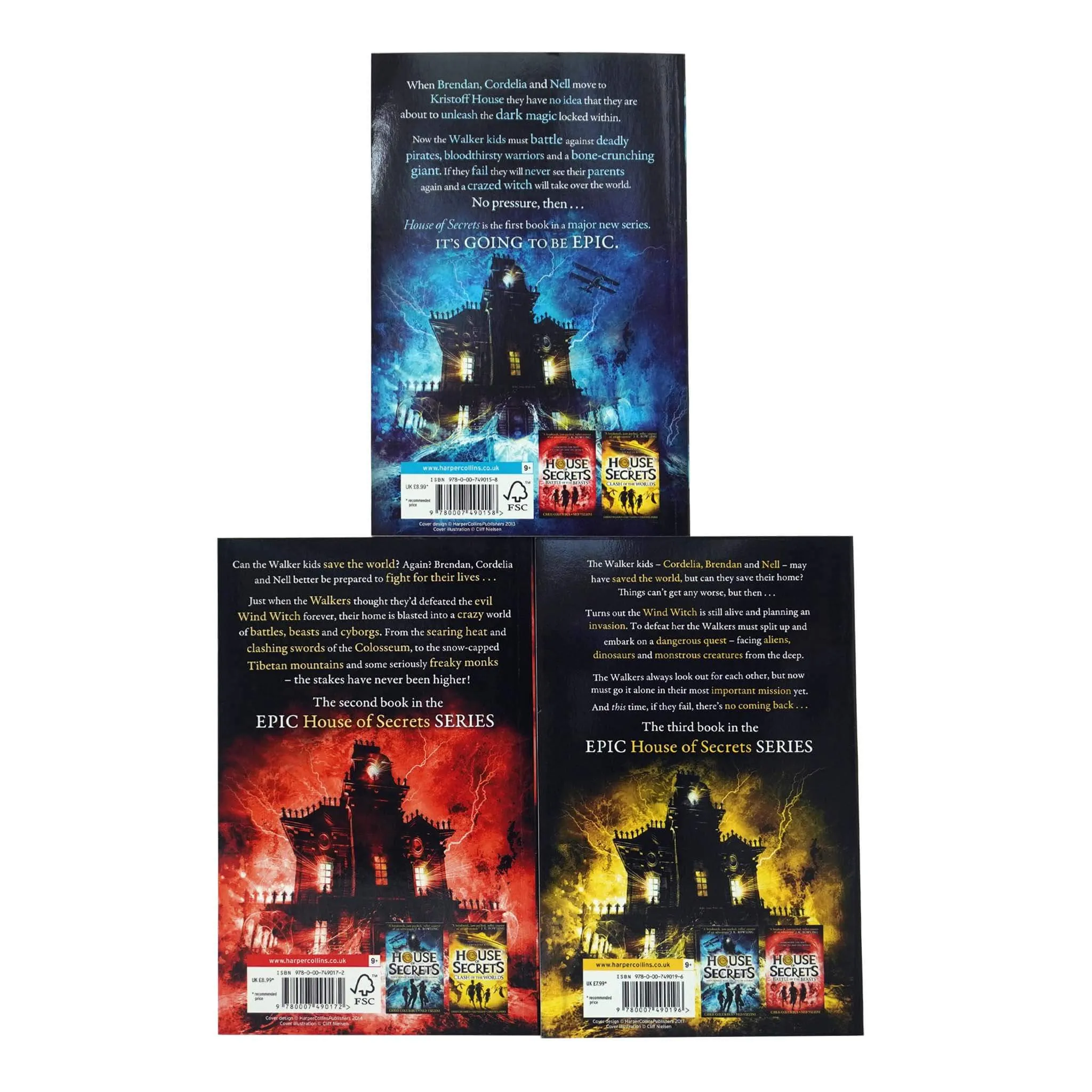 House of Secrets Trilogy by Chris Columbus, Ned Vizzini & Chris Rylander 3 Books Collection Set - Ages 9-15 - Paperback