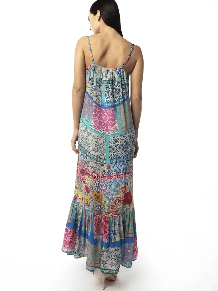 Inoa Martinique Frill Strap Silk Maxi Dress
