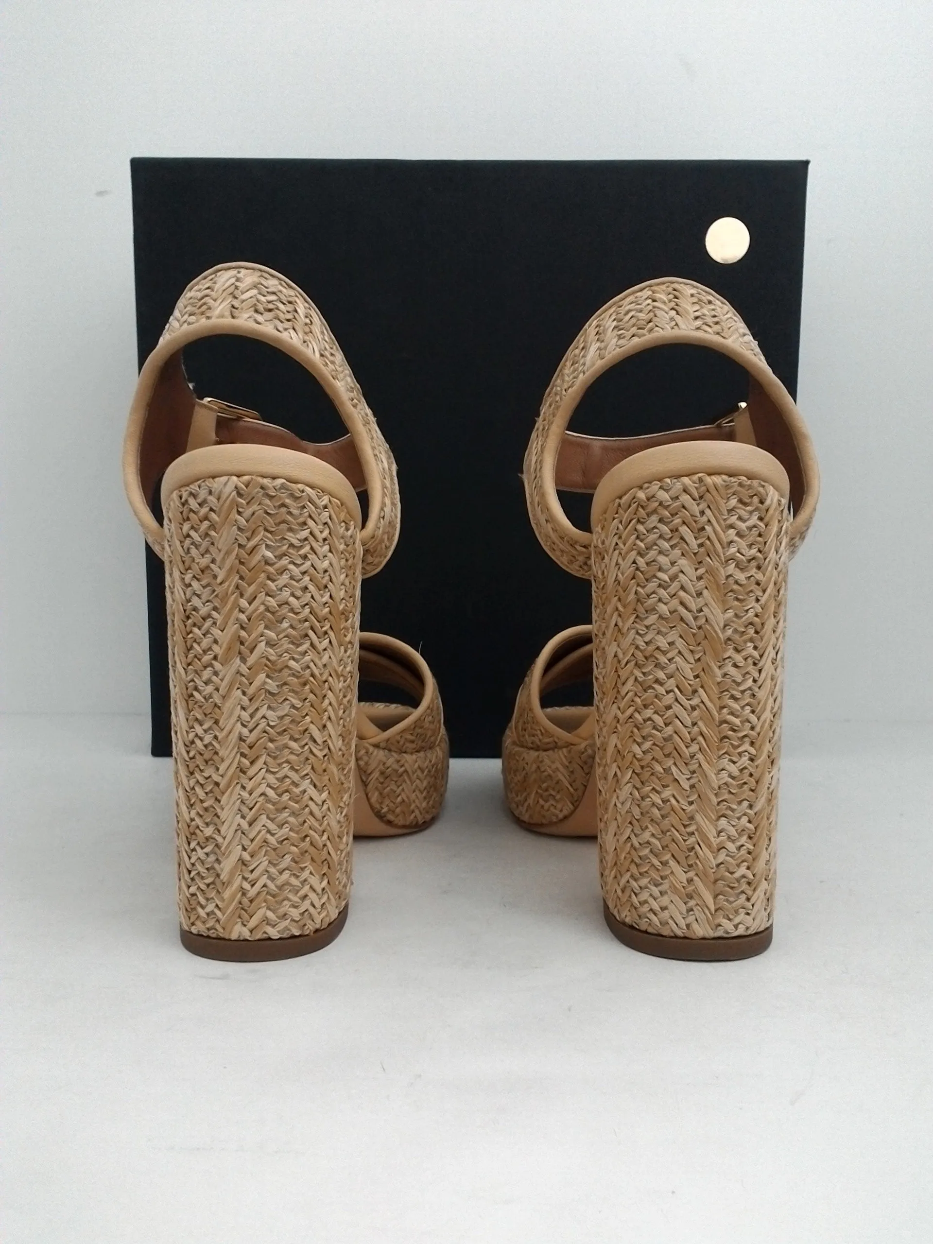 laurence Dacade paris Women's Rosange Raffi Natural Leather Heeled Sandal Size 36