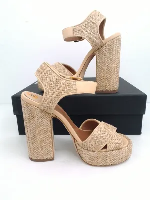 laurence Dacade paris Women's Rosange Raffi Natural Leather Heeled Sandal Size 36