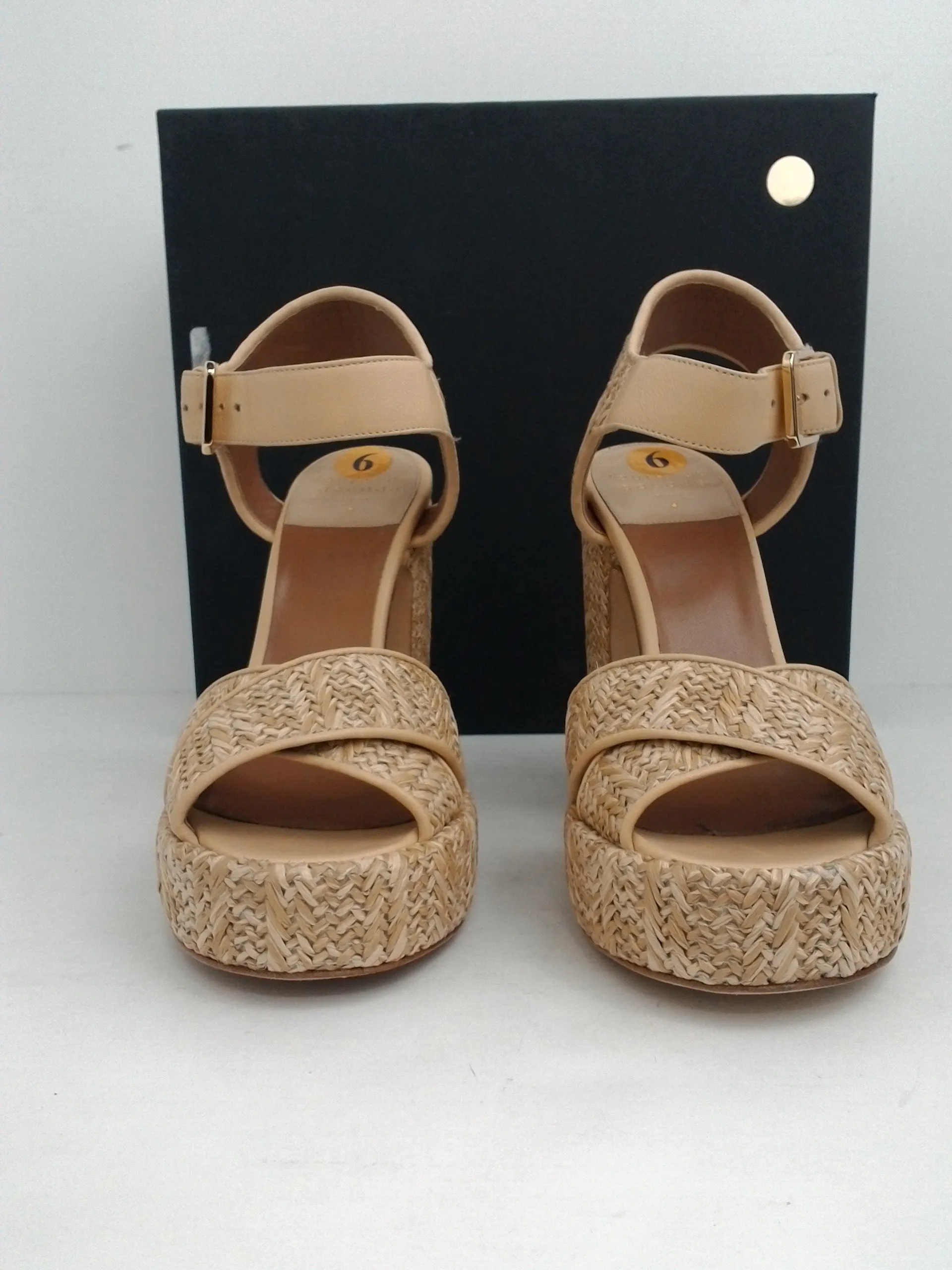 laurence Dacade paris Women's Rosange Raffi Natural Leather Heeled Sandal Size 36