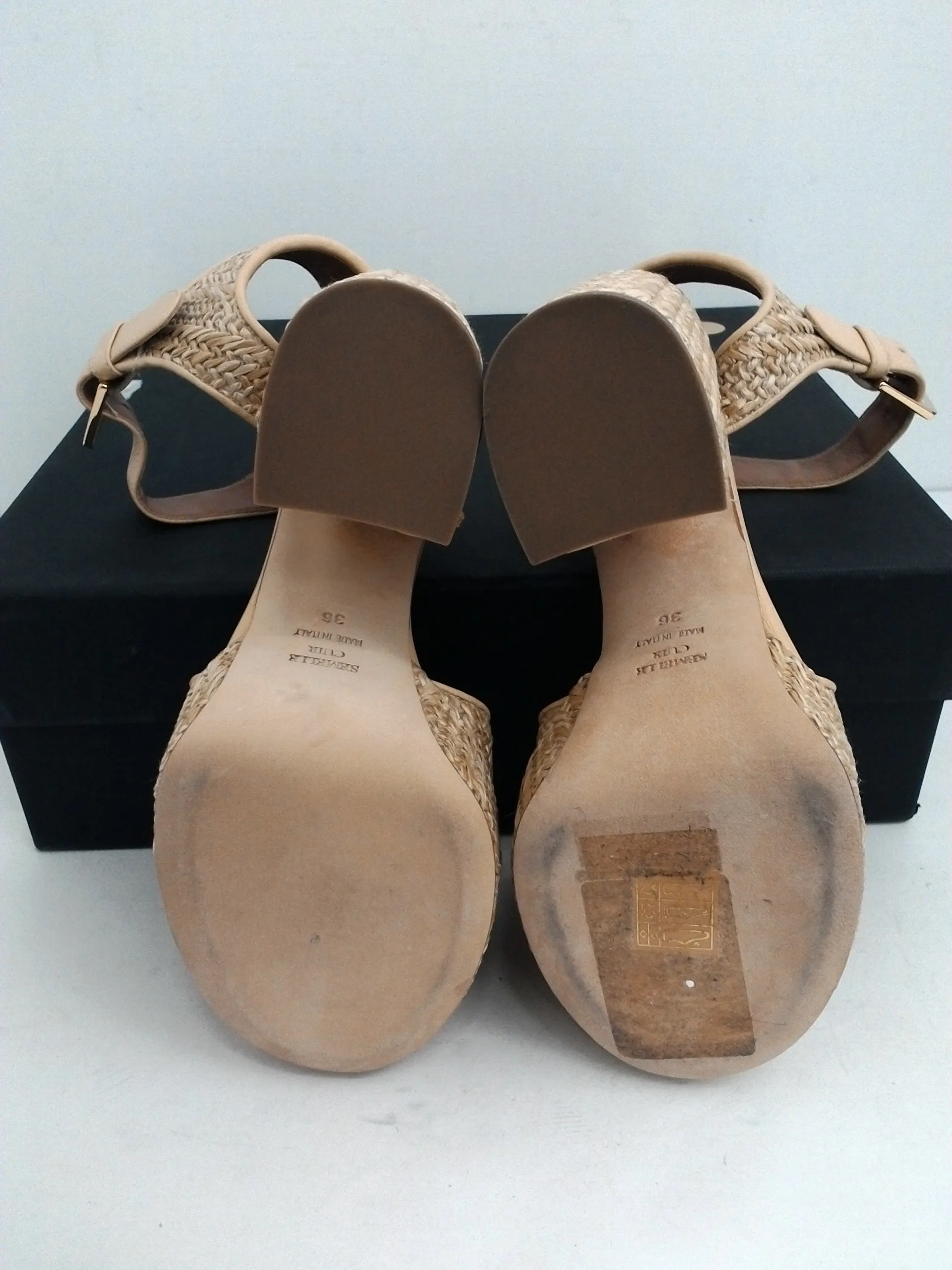 laurence Dacade paris Women's Rosange Raffi Natural Leather Heeled Sandal Size 36