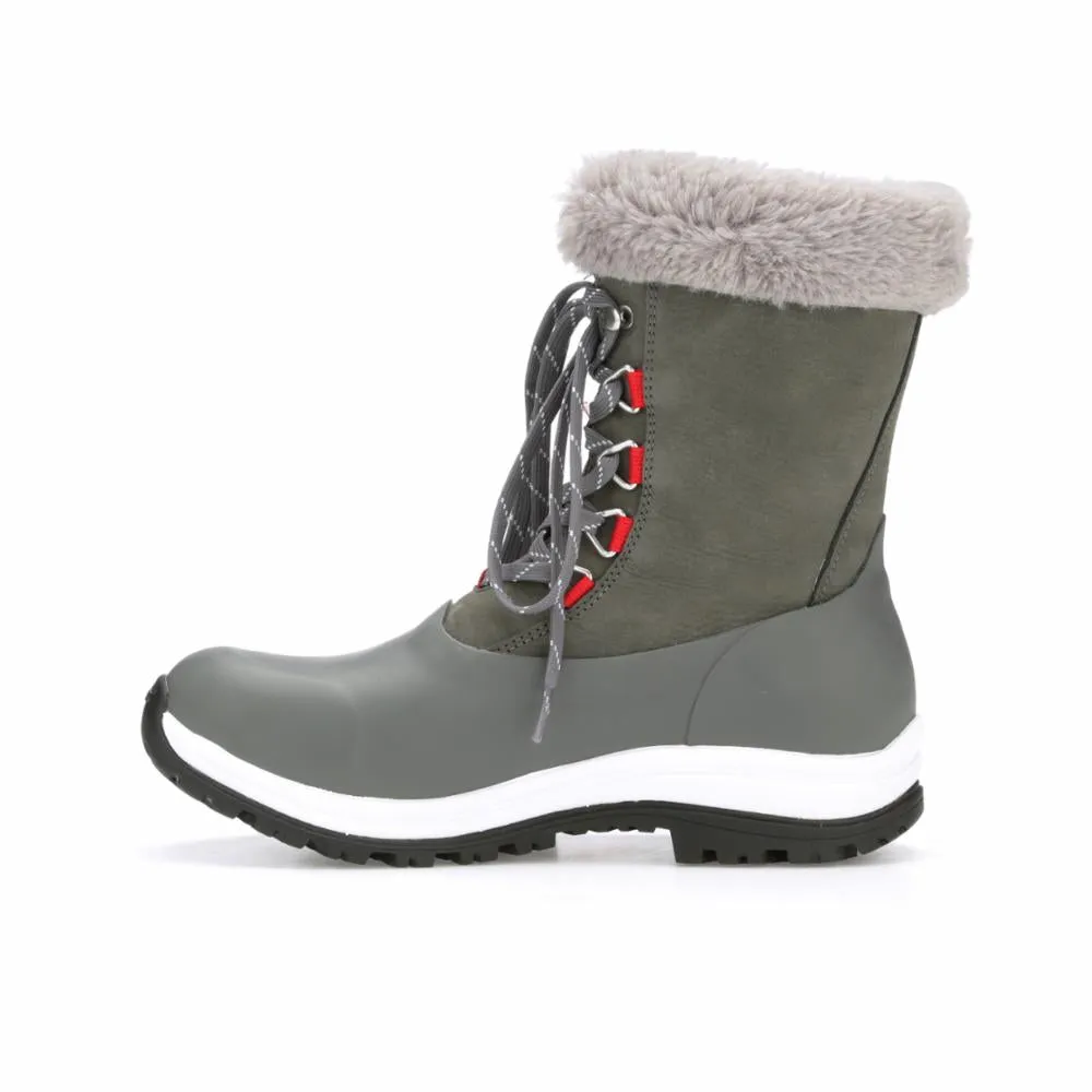Muck Footwear Women ARCTIC APRES LACE VIBRAM ARCTIC GRIP MID GREY/RED