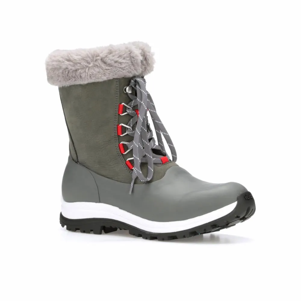 Muck Footwear Women ARCTIC APRES LACE VIBRAM ARCTIC GRIP MID GREY/RED