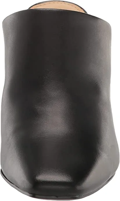 Nine West Ariane Black Squared Toe Slip On Block Heel Fashion Leather Pumps