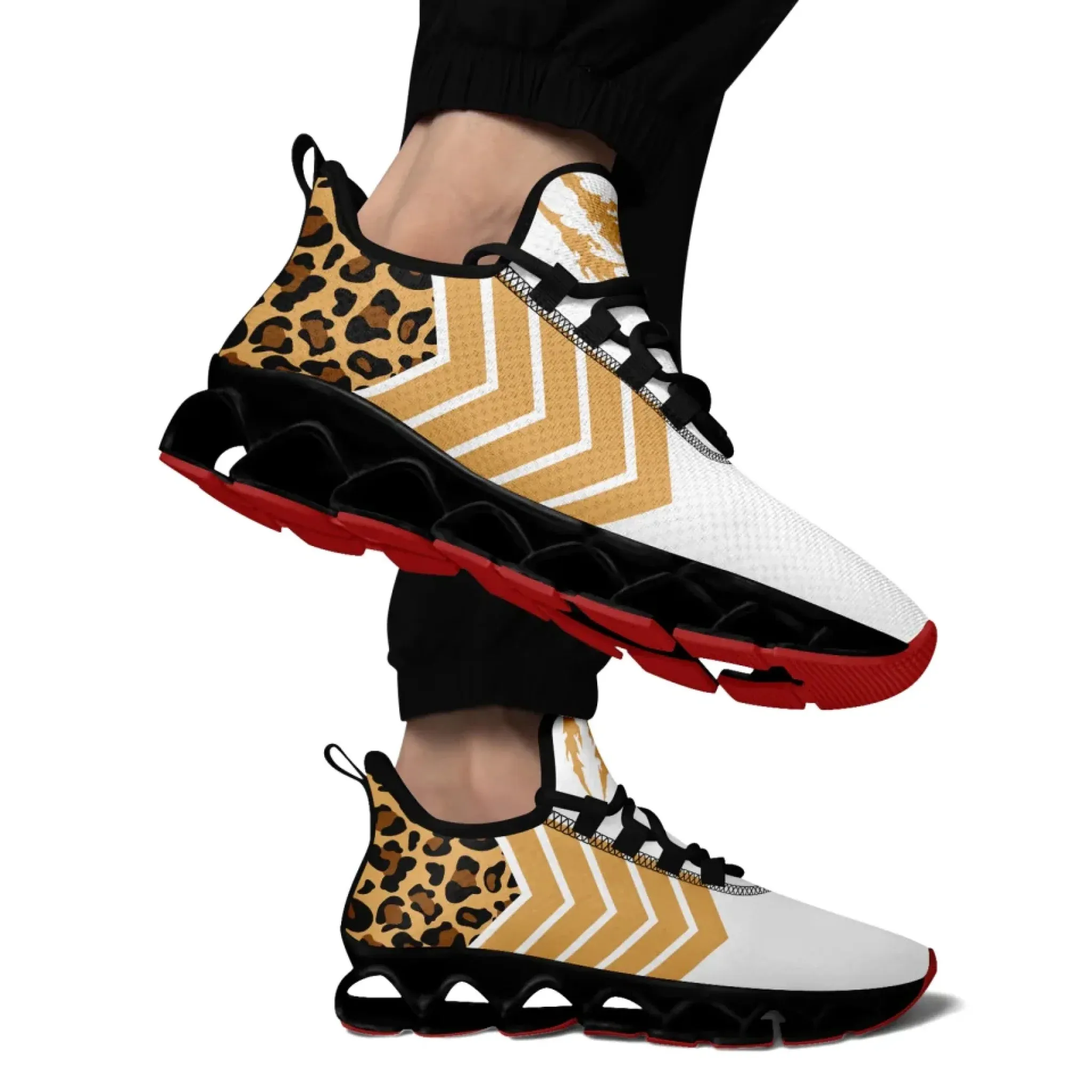 Personalized Leopard Print Sneakers，Custom Wild Style Shoes, Trendy Unisex Shoes