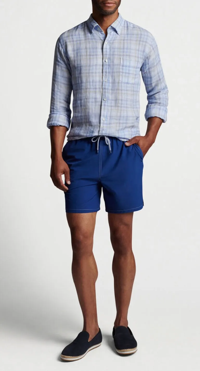 Peter Millar Crown Solid Swim Trunk Atlantic Blue