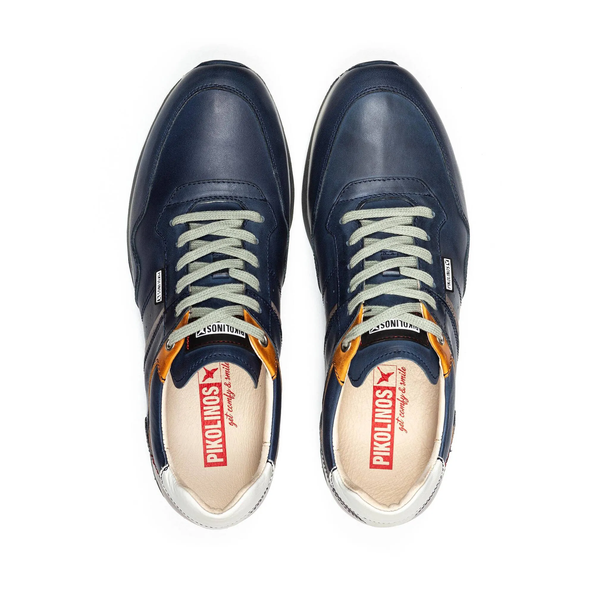 Pikolinos Men's Cambil M5N-6319 Leather Lace-Up Sneakers Blue