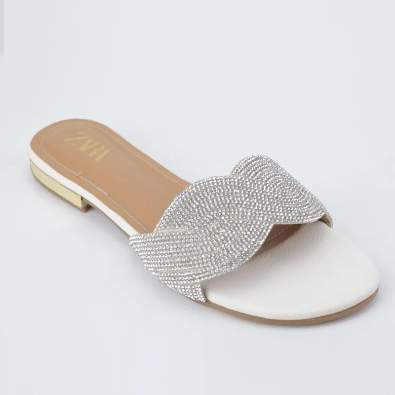 Rhinestone Buckle Low Heel Sandal-#1022 #22