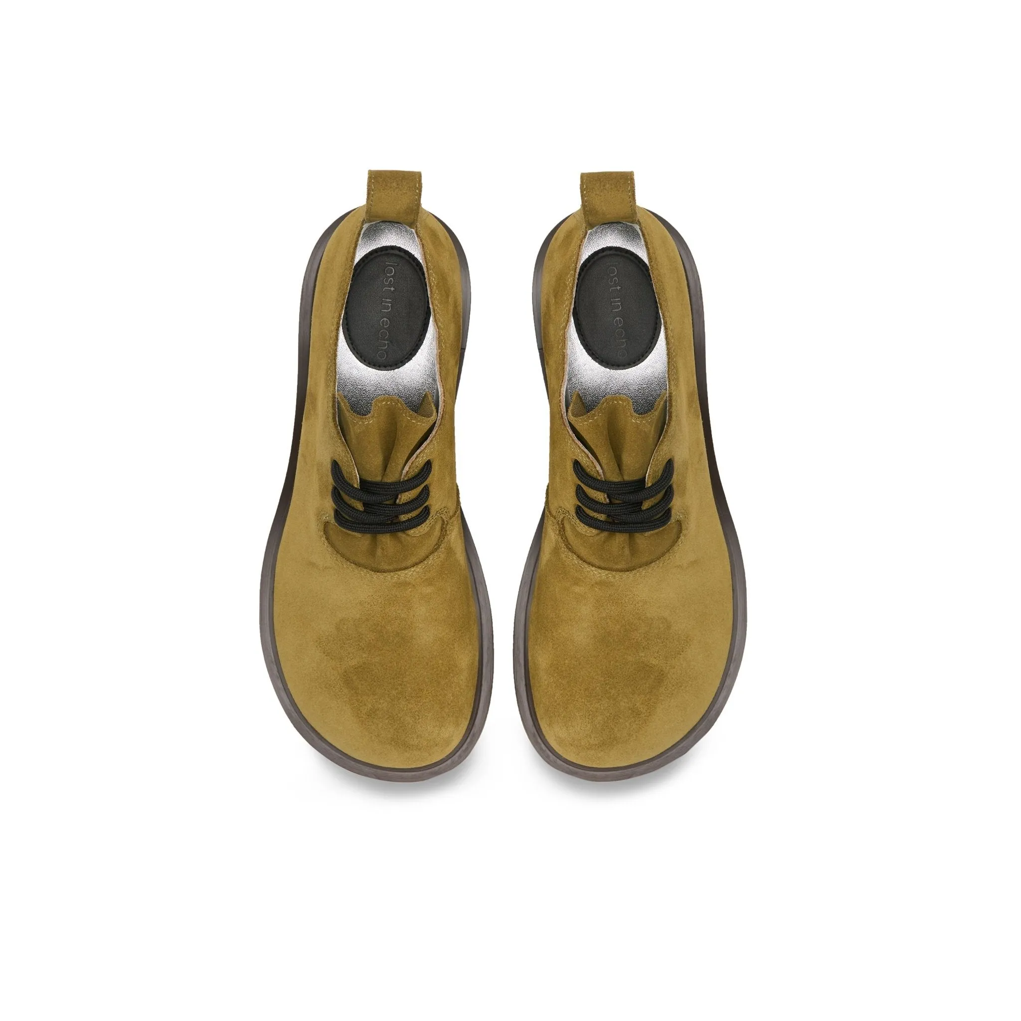 Round Toe Building Blocks With Platform Derbies In Green