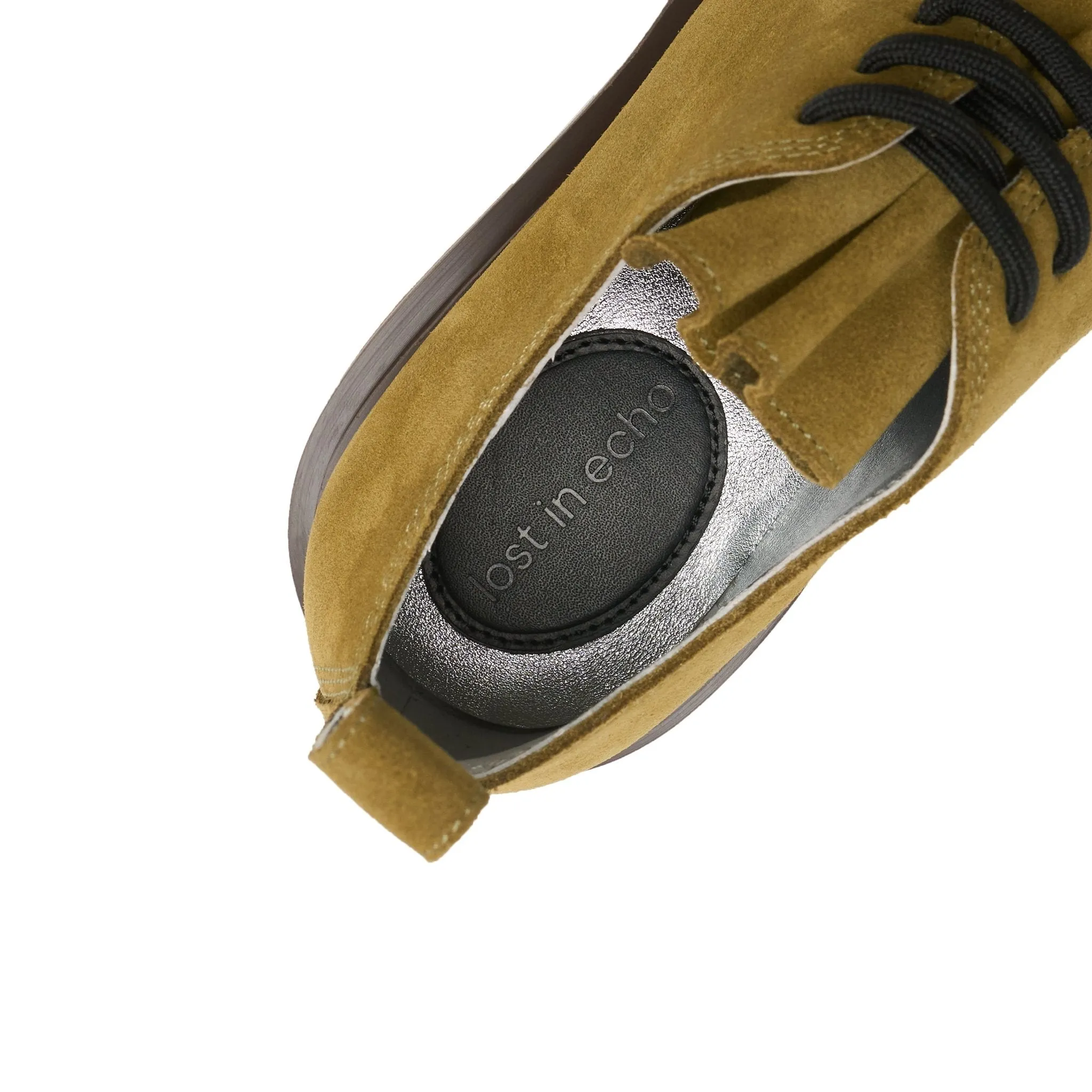 Round Toe Building Blocks With Platform Derbies In Green