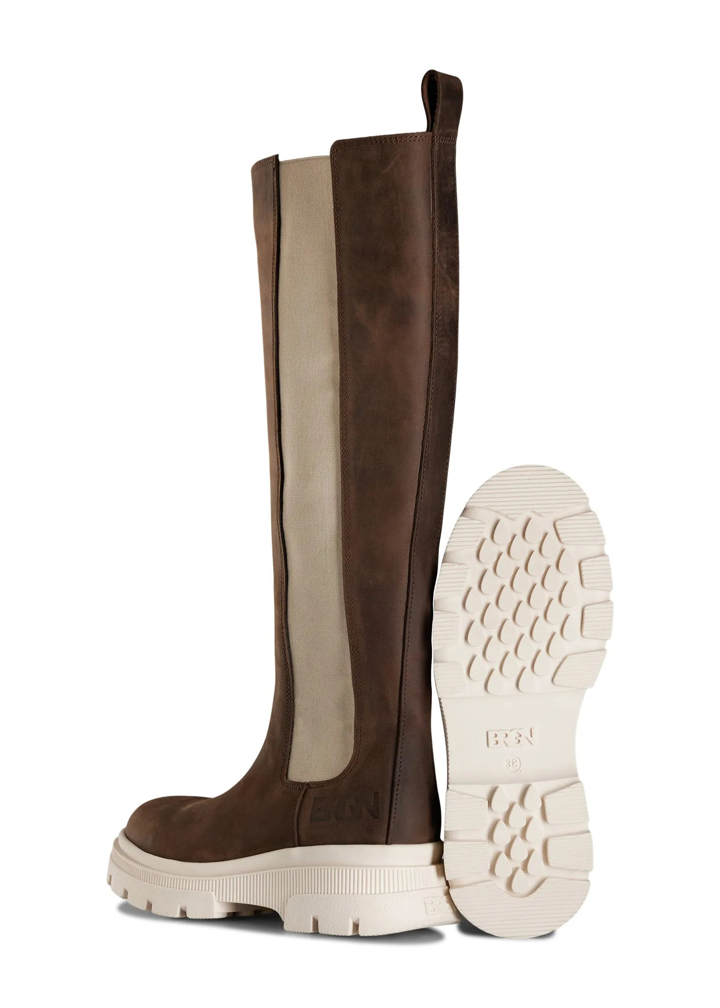 Slim High Boots - Chocolate Brown / 135 Sand