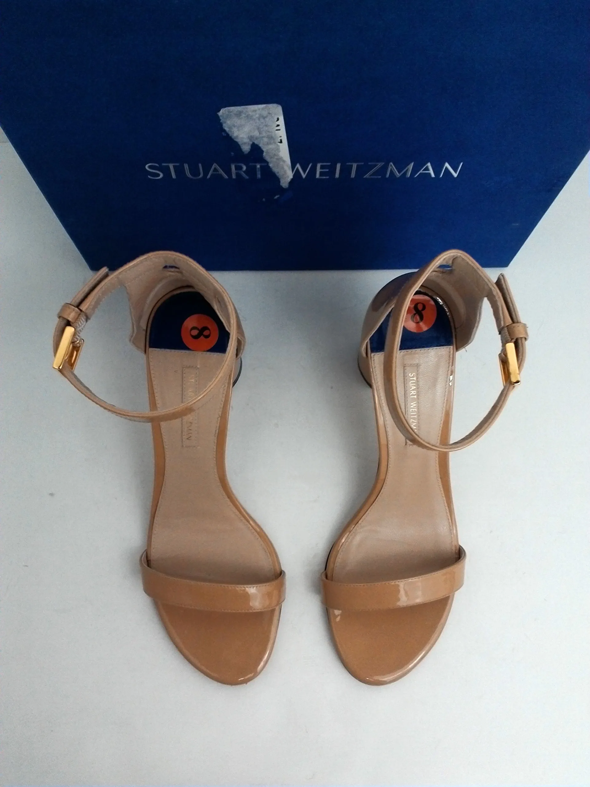 Stuart Weitzman Women's 75Less Nudist Adobe Cristal Size 8 M