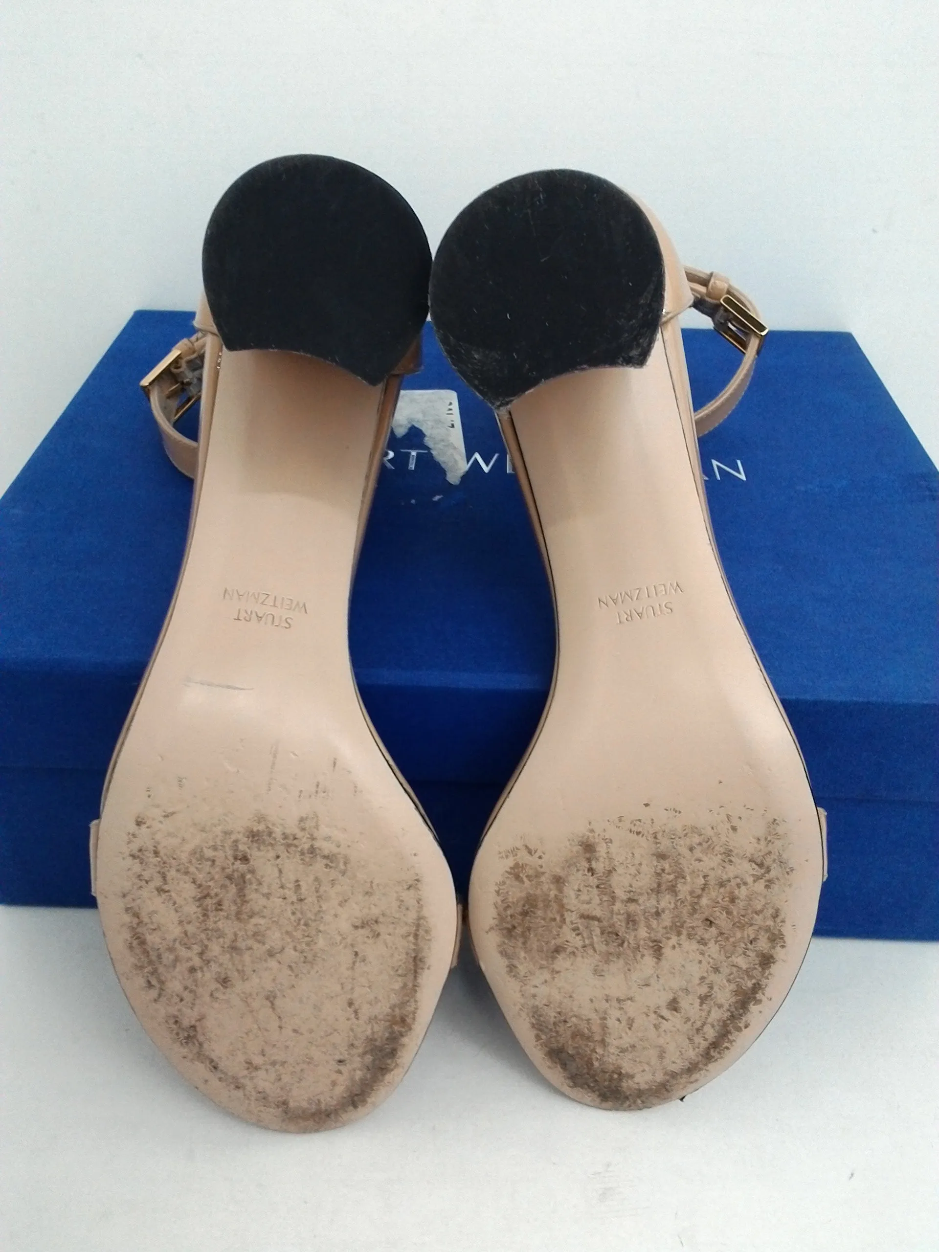 Stuart Weitzman Women's 75Less Nudist Adobe Cristal Size 8 M