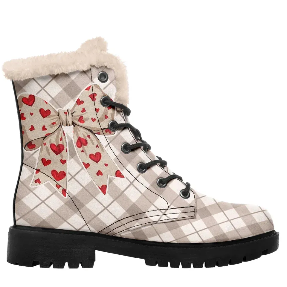 Unique Gift,Personalized Heartbeat Boots, Custom Romantic Winter Boots, Warm Fur Unisex Boots for Valentine's Day