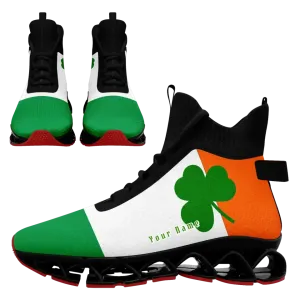 Unique Gift,Personalized Lucky Shamrock Sneakers, Custom St. Patrick's Day Green Shoes, Unisex Shoes