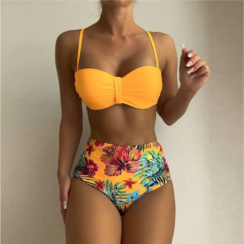 Women's Floral Print Spaghetti Strap Two-piece Swimsuit